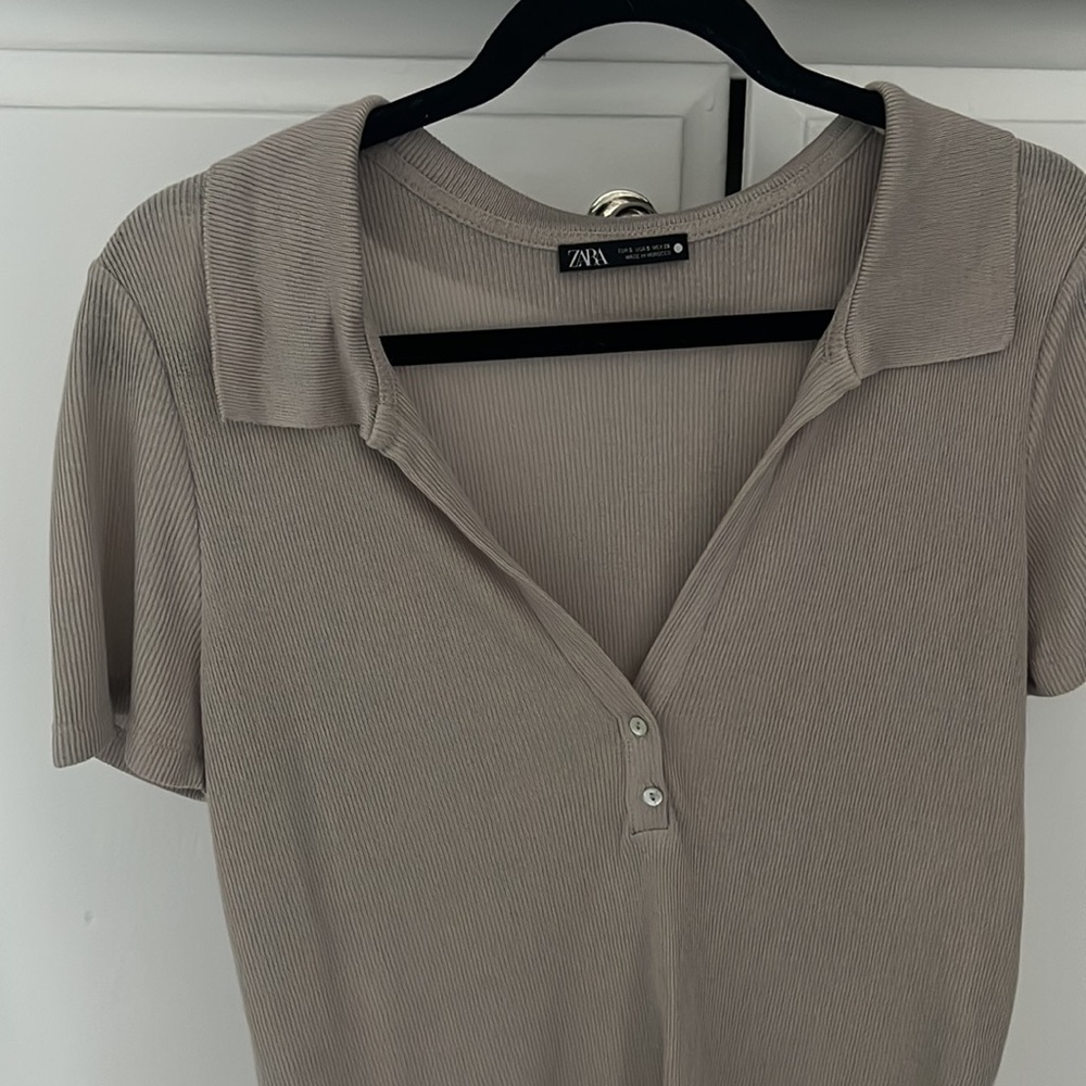 Zara Knit Collared Short Sleeve